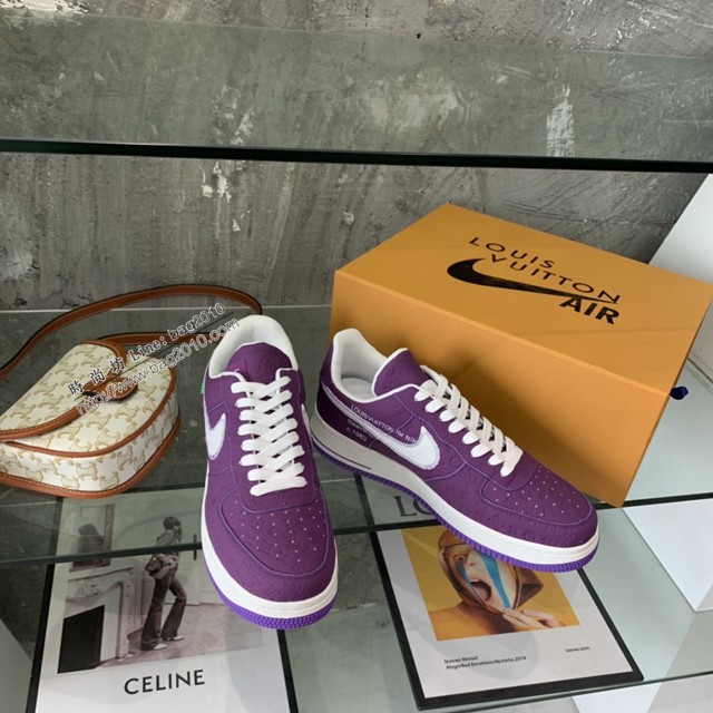 LV路易威登男士休閒運動鞋 Nike X Lv世紀大聯名22親友限定款運動板鞋 dx3149